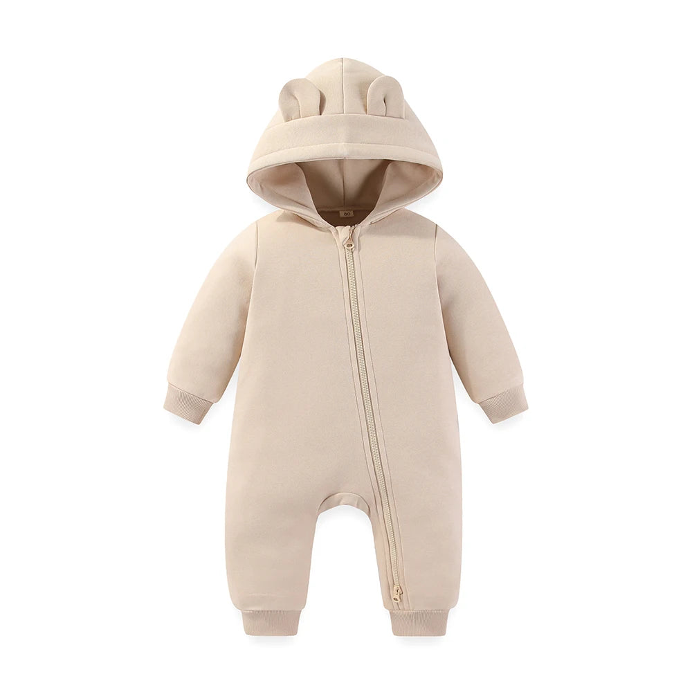 Solid Long Sleeve Warm Rompers